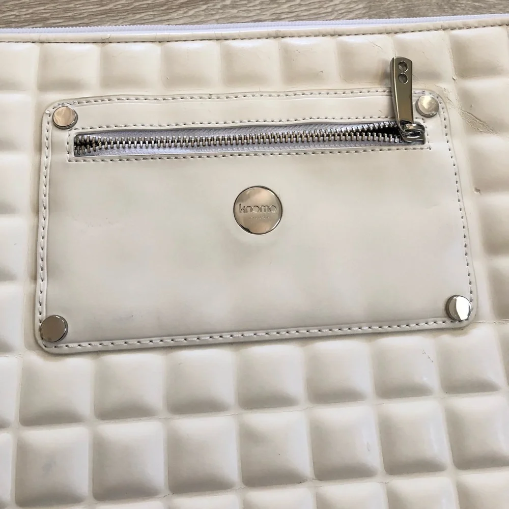 Knomo London White Quilted Laptop Sleeve Case Bag